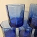 Vintage Libbey Facets Cobalt Blue Old Fashioned Rocks Glasses Set Of 7