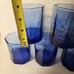 Vintage Libbey Facets Cobalt Blue Old Fashioned Rocks Glasses Set Of 7