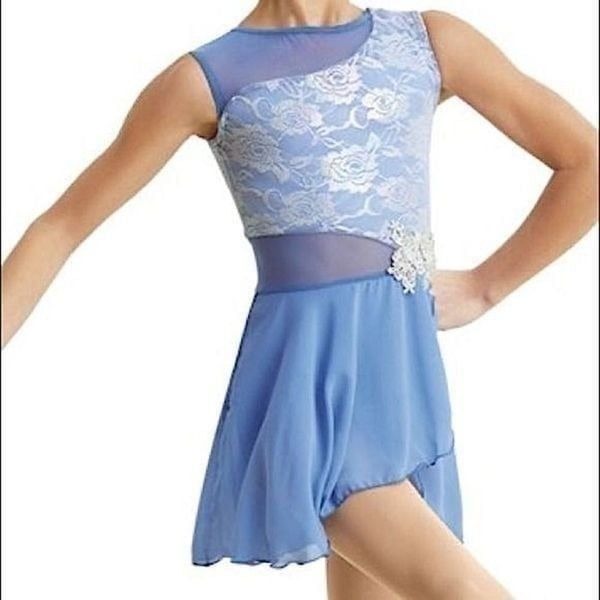 WEISSMAN Dance Costume ballet lyrical light blue 10852 dress child SC 6