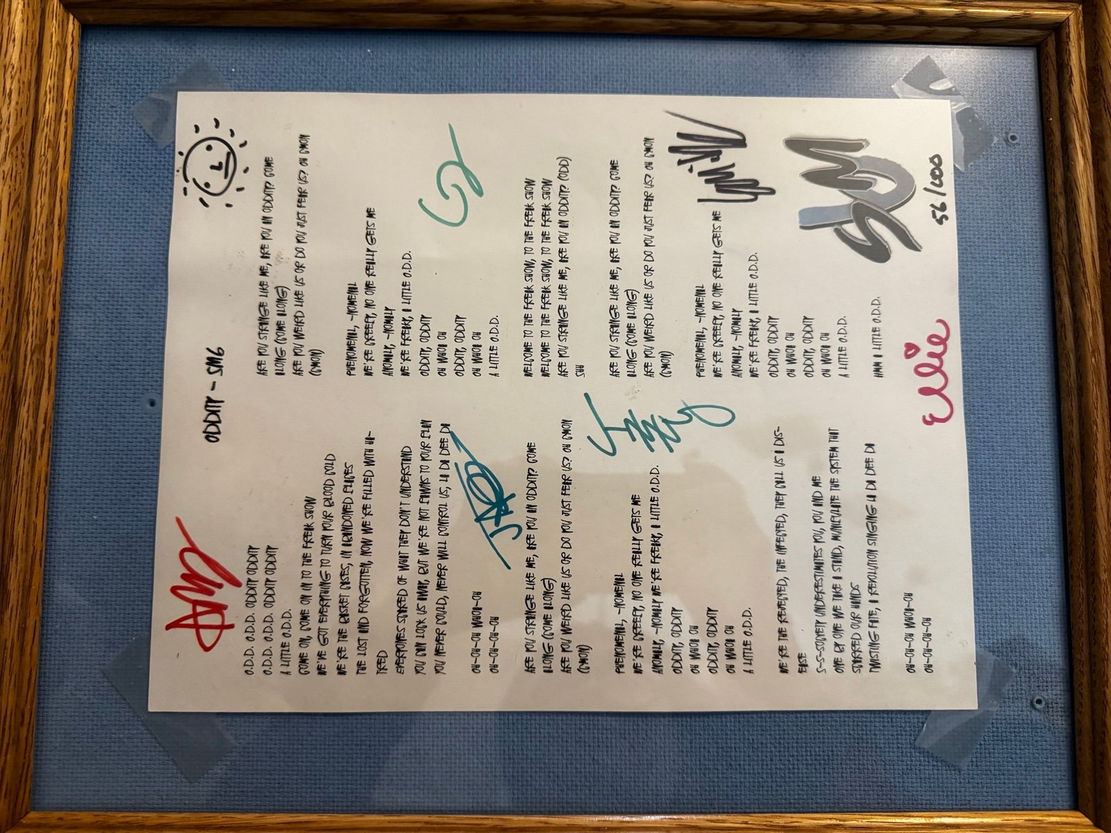 signed SM6 print and limited edition lyric sheet