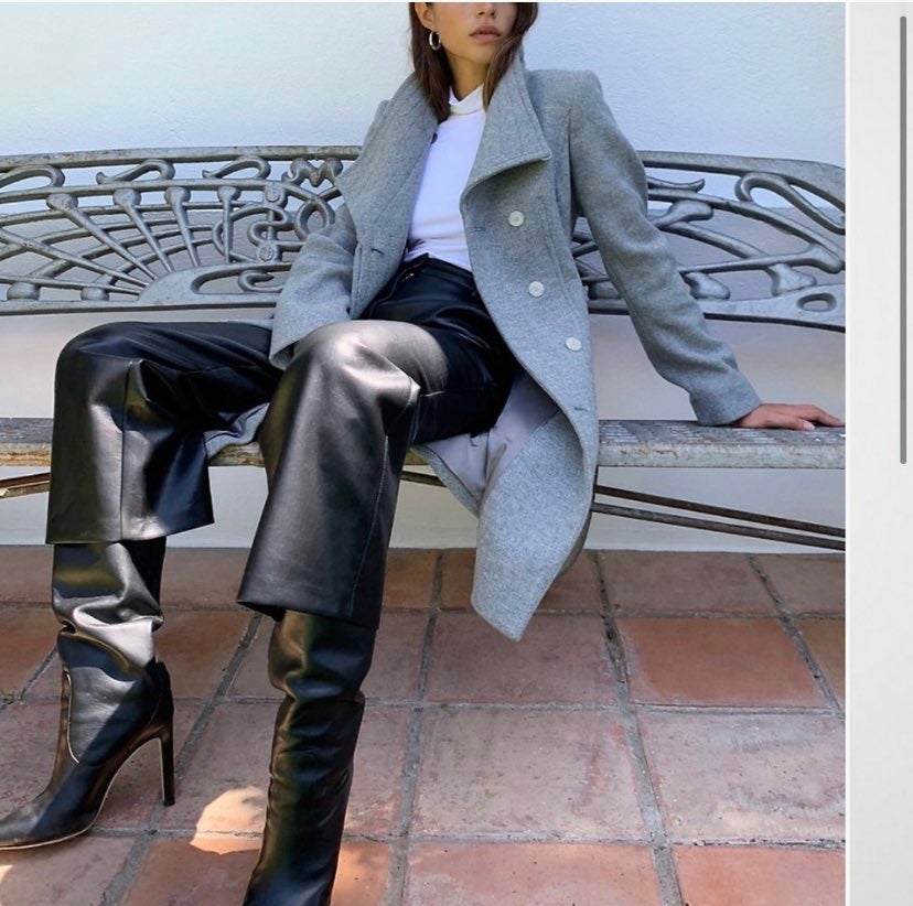 Aritzia Babaton Pants New Coney New Vegan Leather High Rise Black