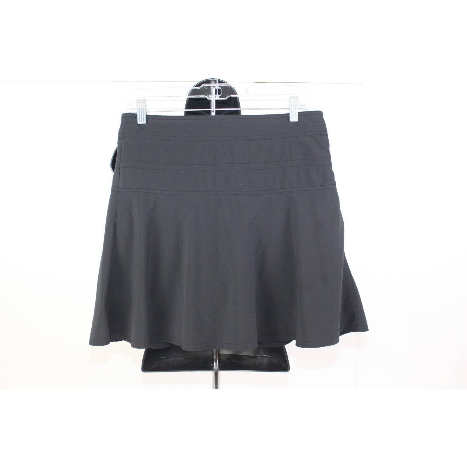 Athleta Womens Size 4 Skort Skirt Shorts Black Golf Yoga Tennis Zip Pocket