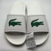 Lacoste croco sliders in white / green- NWT- Men 12/ EUR 46