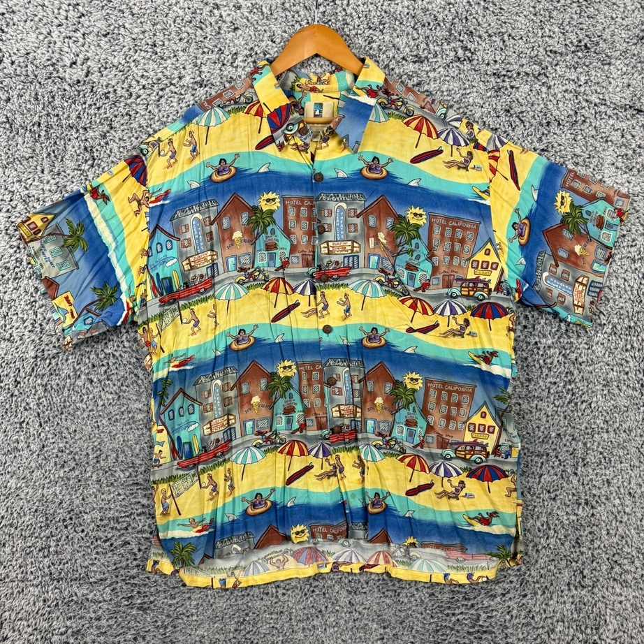 Vintage Kahala Hawaiian Shirt Mens XXL Hotel California Camp 70s 80s USA 2XL