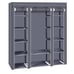 69 Portable Closet Wardrobe Clothes Rack Storage Organizer Shelf Fabric Gray