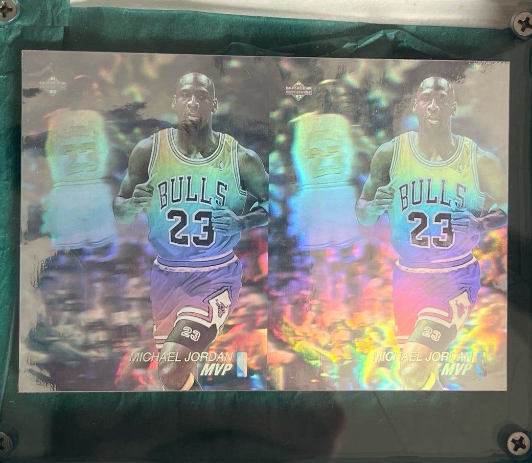 1993 upper deck authenticated Jordan MVP 2 card hologram