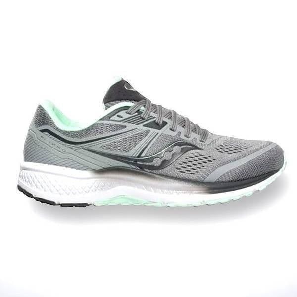 Saucony Sneakers Women's 11.5 Grey Omni 19 Road Running Shoes Alloy/Sky 8 Green