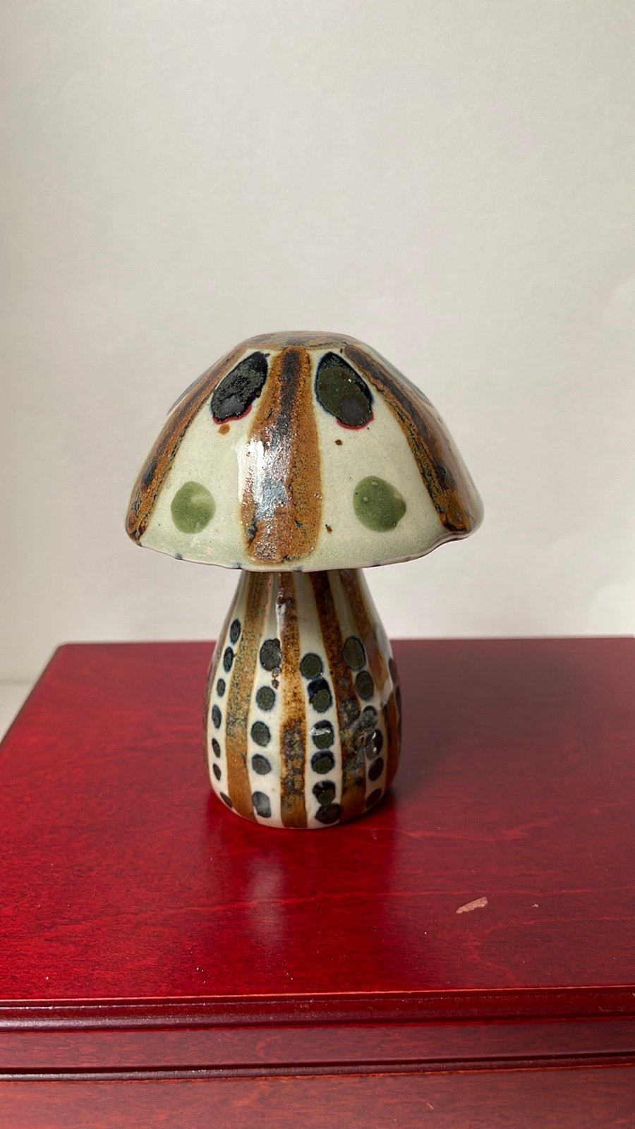 Art Pottery mushroom toadstool signed Mexico KE