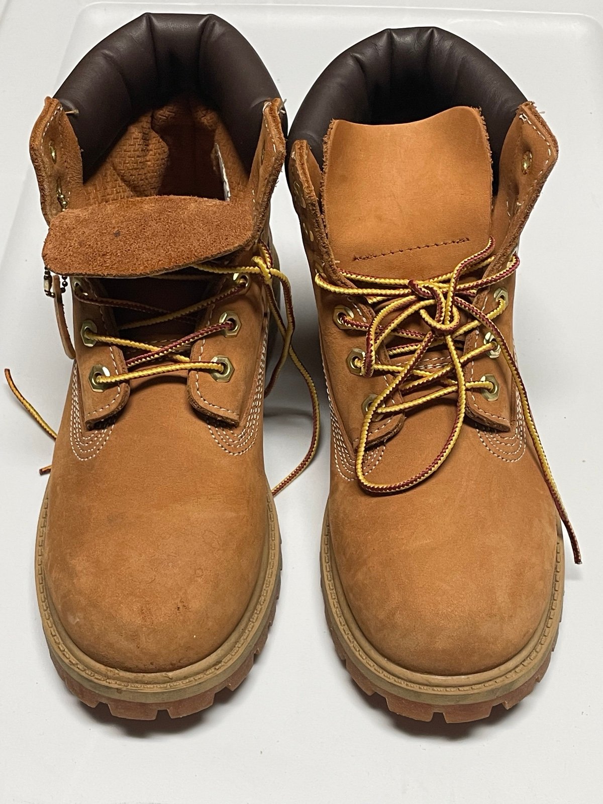 Timberland Youth Boys Size 3 M Premium Leather Lace Up Boots 12709 U1