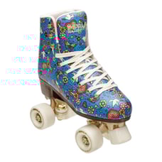 Impala Quad Roller Skates Vegan Harmony Blue Peace Signs Rainbow Women's Size 6