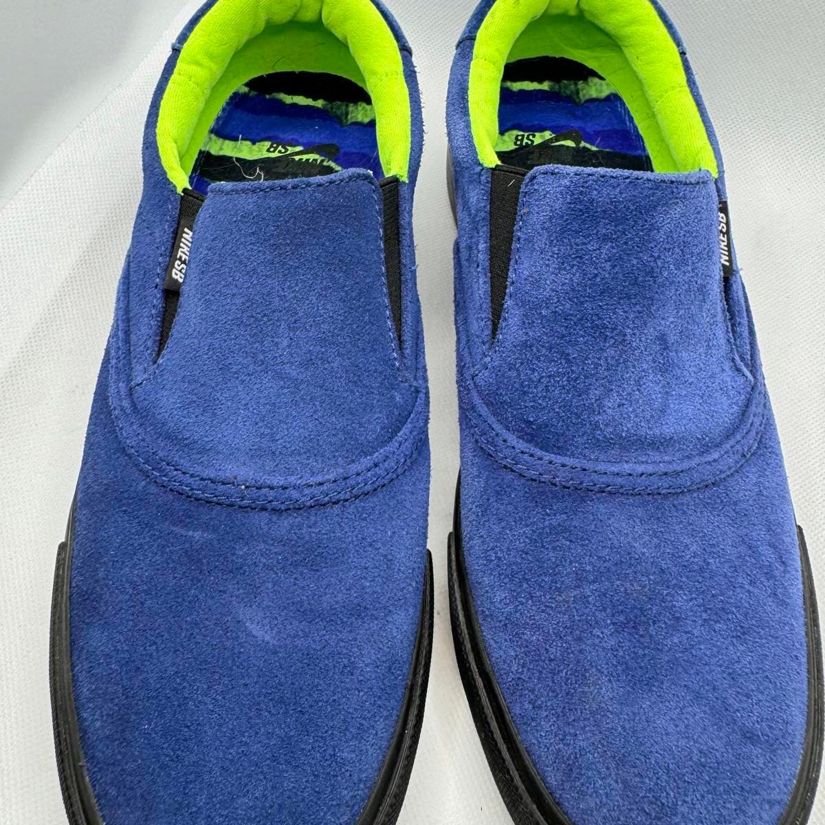 Nike SB Zoom Verona Slip Leo Baker Blue Black Mens Skateboard Shoes size 6