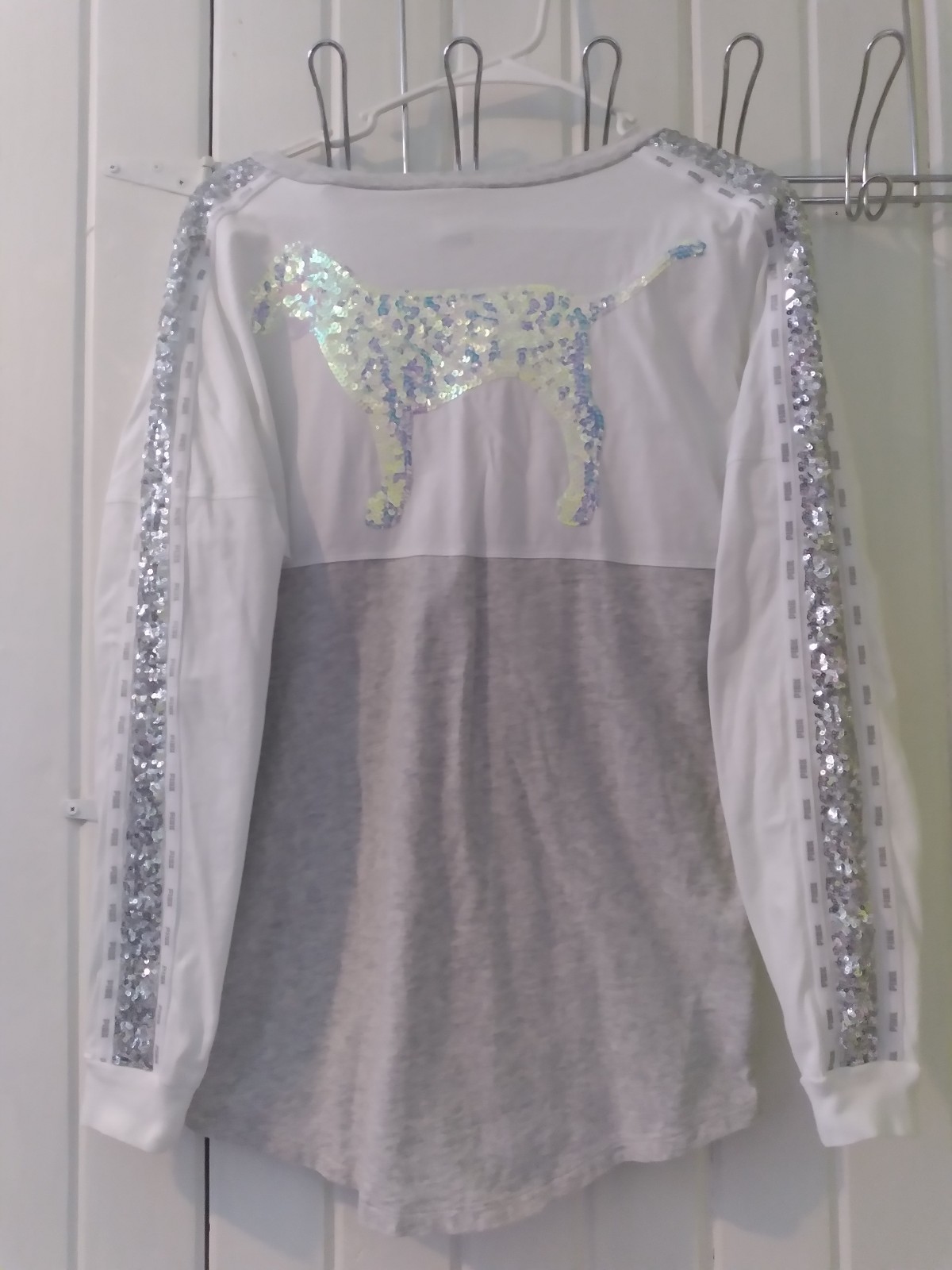 VS PINK bling iridescent dog tee-oversized X-small EUC