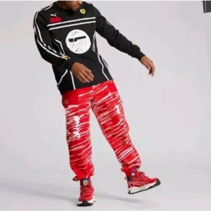 PUMA SCUDERIA FERRARI x JOSHUA VIDES JV Race Pants Red Racing Jogger Rosso XXL