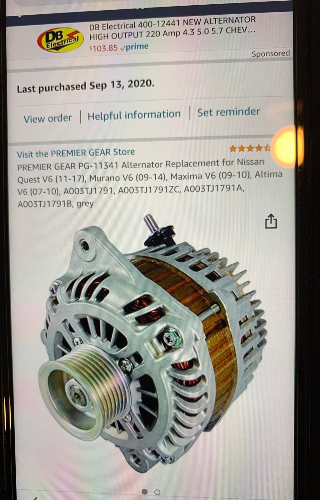 Car alternator replacement for nissan