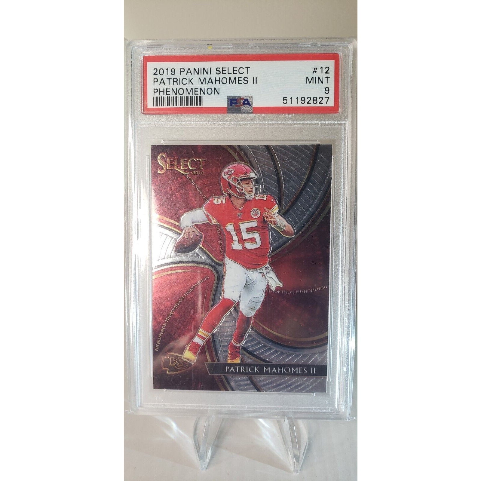 2019 Panini Select Patrick Mahomes II Phenomenon #12 PSA 9 Mint