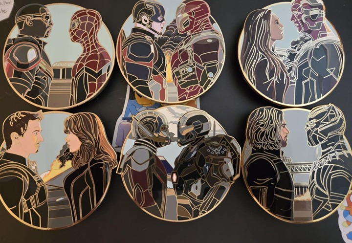 Marvel Civil War Fantasy Pins, Avengers FULL SET