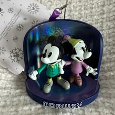 Disney Parks Epcot Norway Mickey Minnie Northern Lights Spaceship Earth Ornament