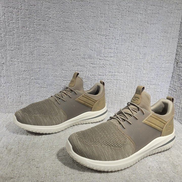 Skechers Delson 3.0 Cicada Men's Size US 12 Taupe Athletic Sneakers 210238W