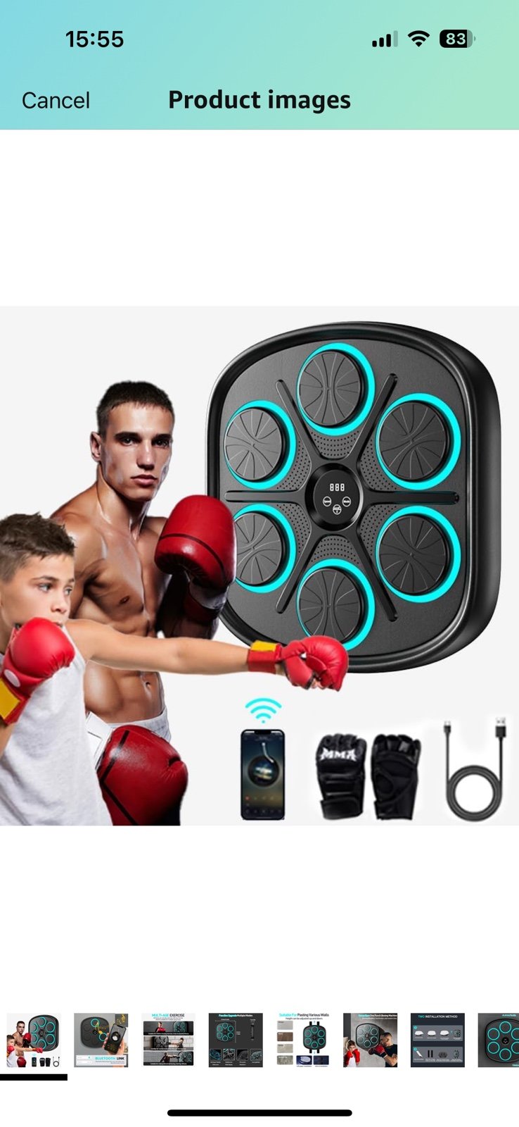 Boxing machine with adults and kids gloves