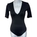 Alix NYC Bodysuit Womens Small Black V-Neck One Piece Stretch Minimalist
