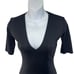 Alix NYC Bodysuit Womens Small Black V-Neck One Piece Stretch Minimalist