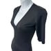 Alix NYC Bodysuit Womens Small Black V-Neck One Piece Stretch Minimalist