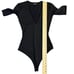 Alix NYC Bodysuit Womens Small Black V-Neck One Piece Stretch Minimalist
