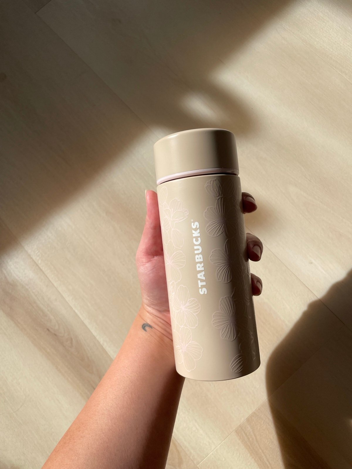 Starbucks Japan SAKURA 2024 Stainless Steel Bottle Grace Beige