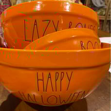 Rae Dunn Orange Halloween Mixing Bowls VHTF