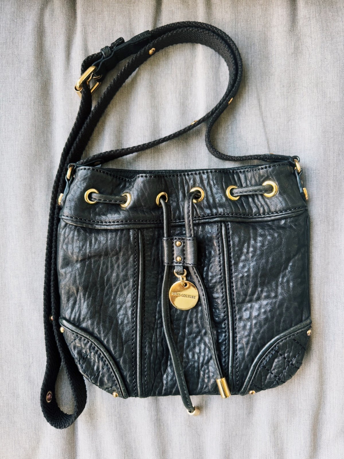 ✨Rare Y2K Juicy Couture Black Leather Crossbody