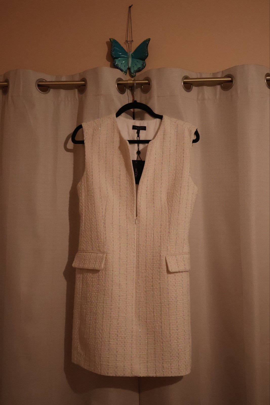 Rag & Bone white and silver Roslyn mini dress