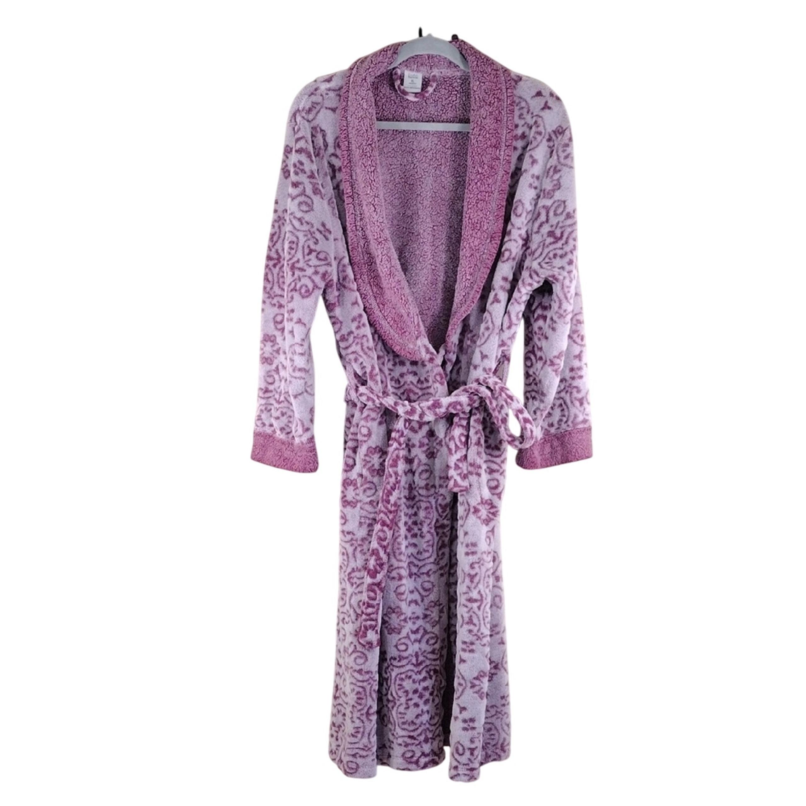 Croft And Barrow Intimates Sleepwear Loungewear Casual Purple Leopard Print Robe