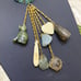 Rare Vintage Runway VOGUE Signed Semi Precious Stones Charm Necklace