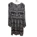 Calypso St. Barth Long Sleeve Silk Dress Black Grey White Size Medium