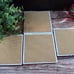 Ceramic coasters have high gloss resin, 4 piece Blue, silver, and white