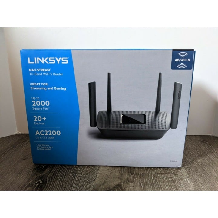 Linksys Tri-Band Wi-Fi Router for Home Max-Stream AC2200