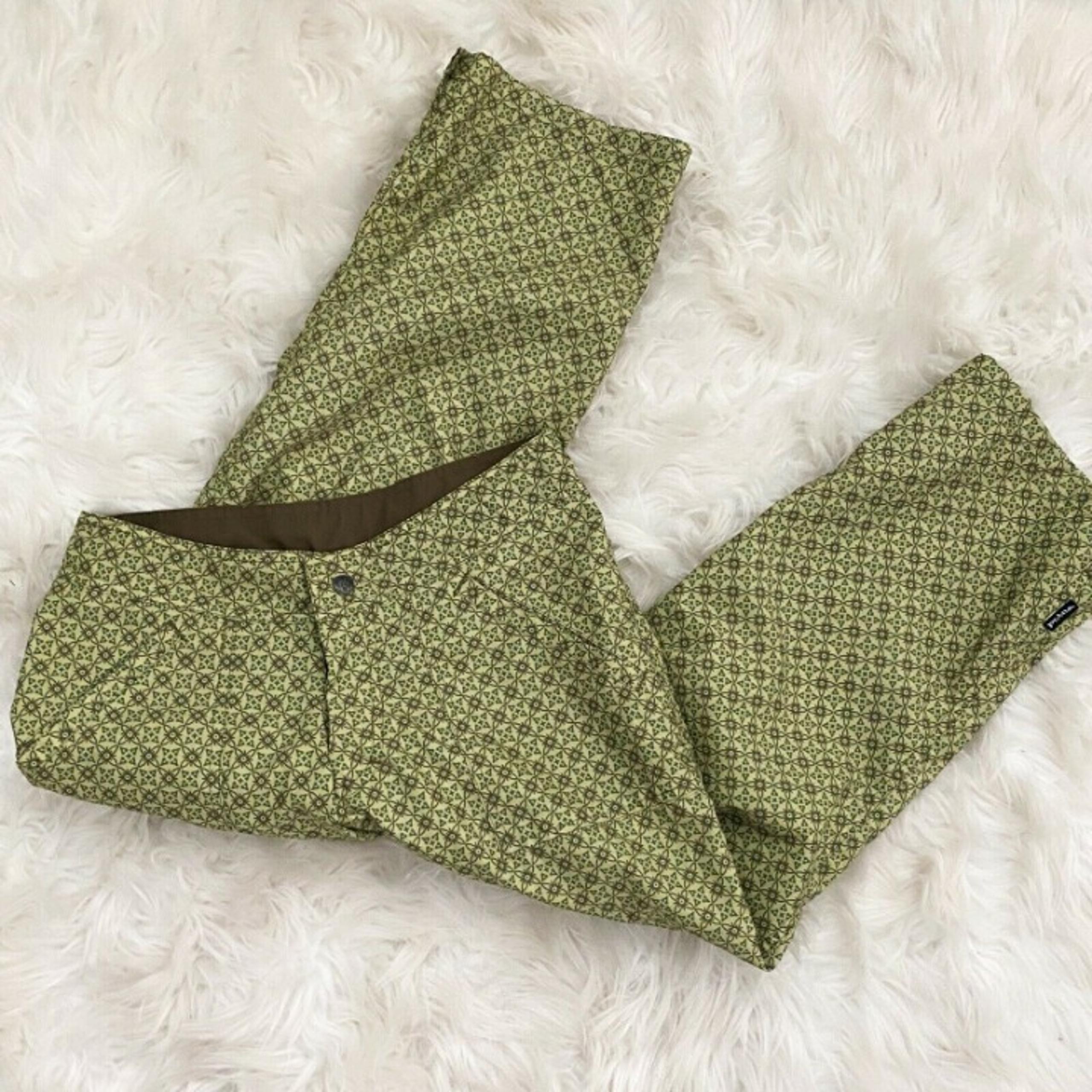 PrAna green floral casual athletic straight cropped pants size XS