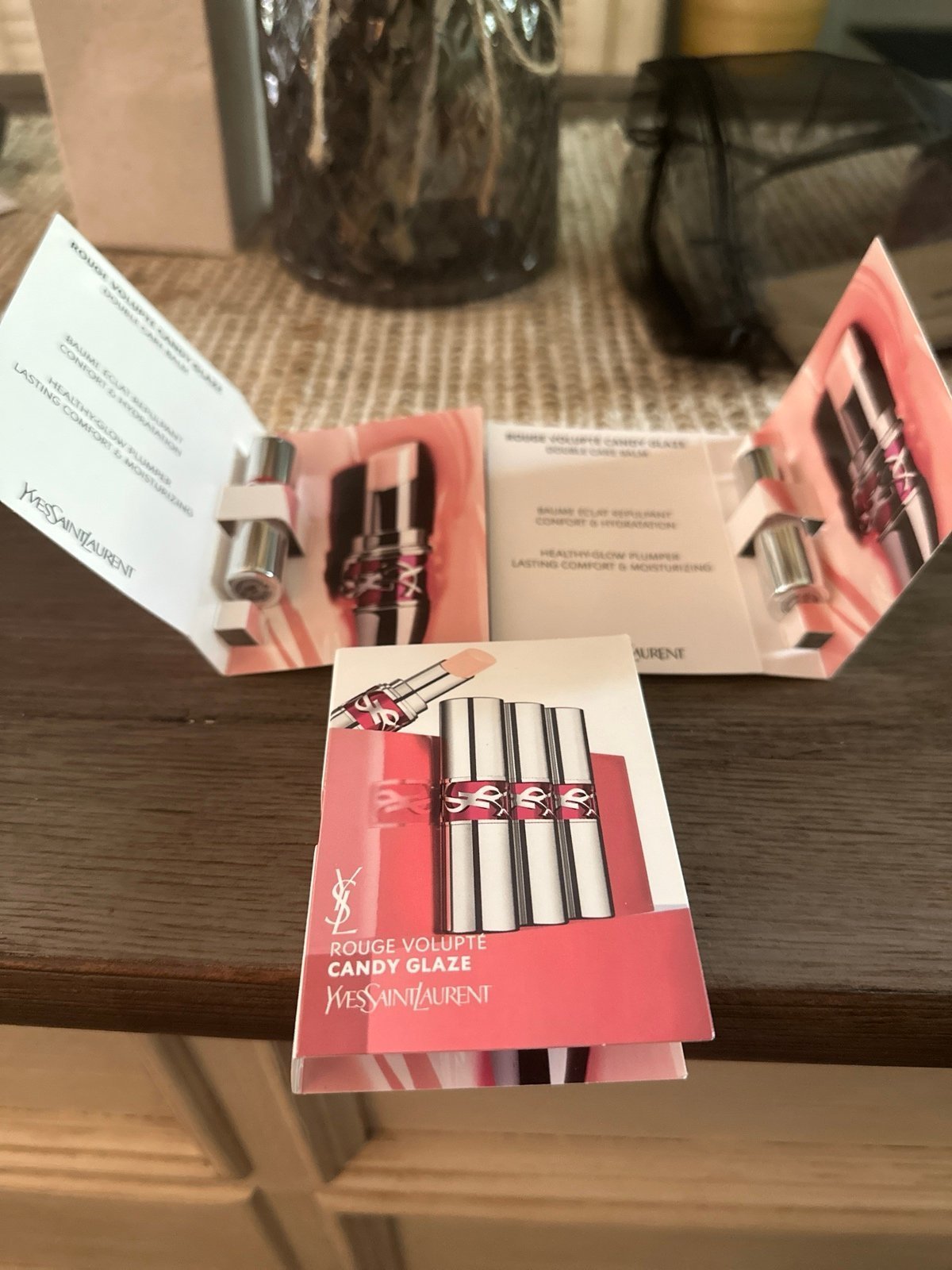 YSL ROUGE VOLUPTE CANDY GLAZE LIP BALM X 3!!!