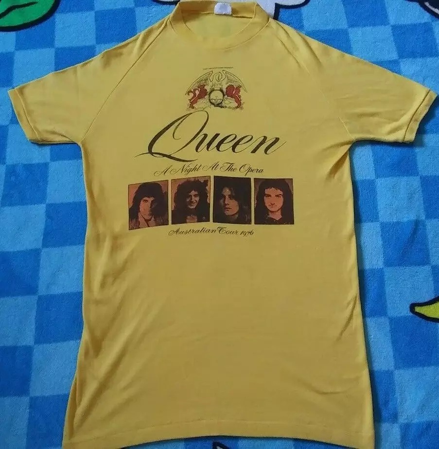 Vintage Rare Queen Band A Night At The Opera Australian Tour 1976 OS T-shirt