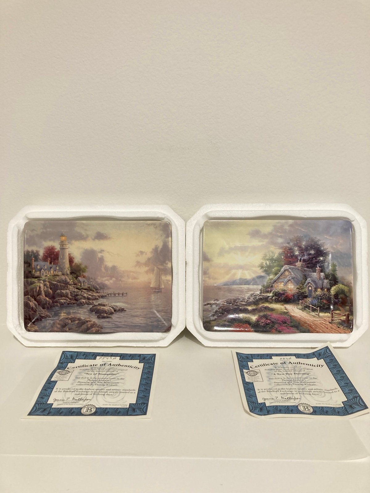 Lot of 2 Thomas Kinkade's Collector's Plates with certification
