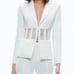 Alice + Olivia ALEXIA FITTED SHEER CORSET BLAZER