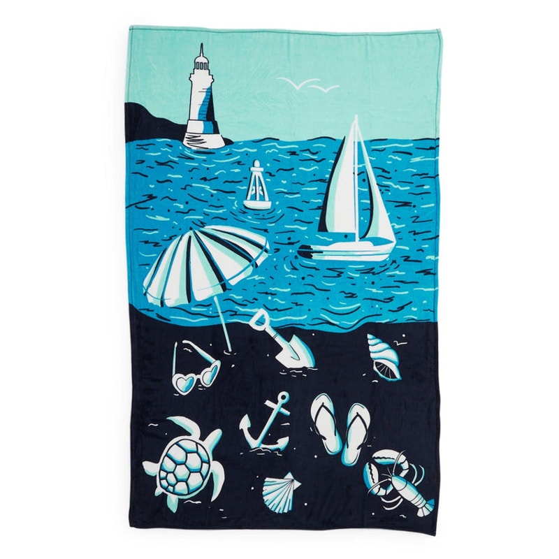 New Vera Bradley Bengal Lily 80 x 50 Plush Throw Blanket Fleece Bedding Beach