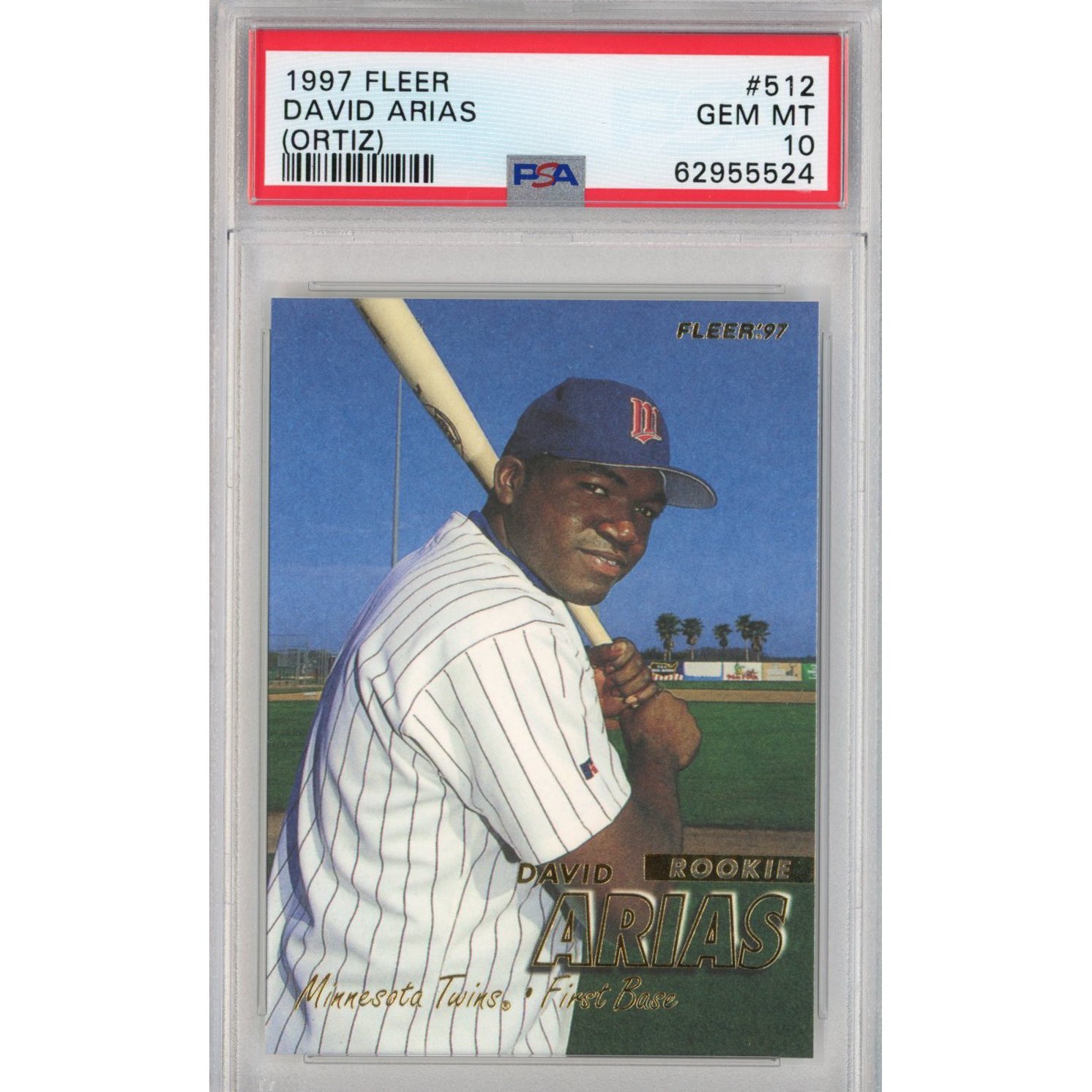 Graded 1997 Fleer David Arias Ortiz #512 Rookie Card PSA 10