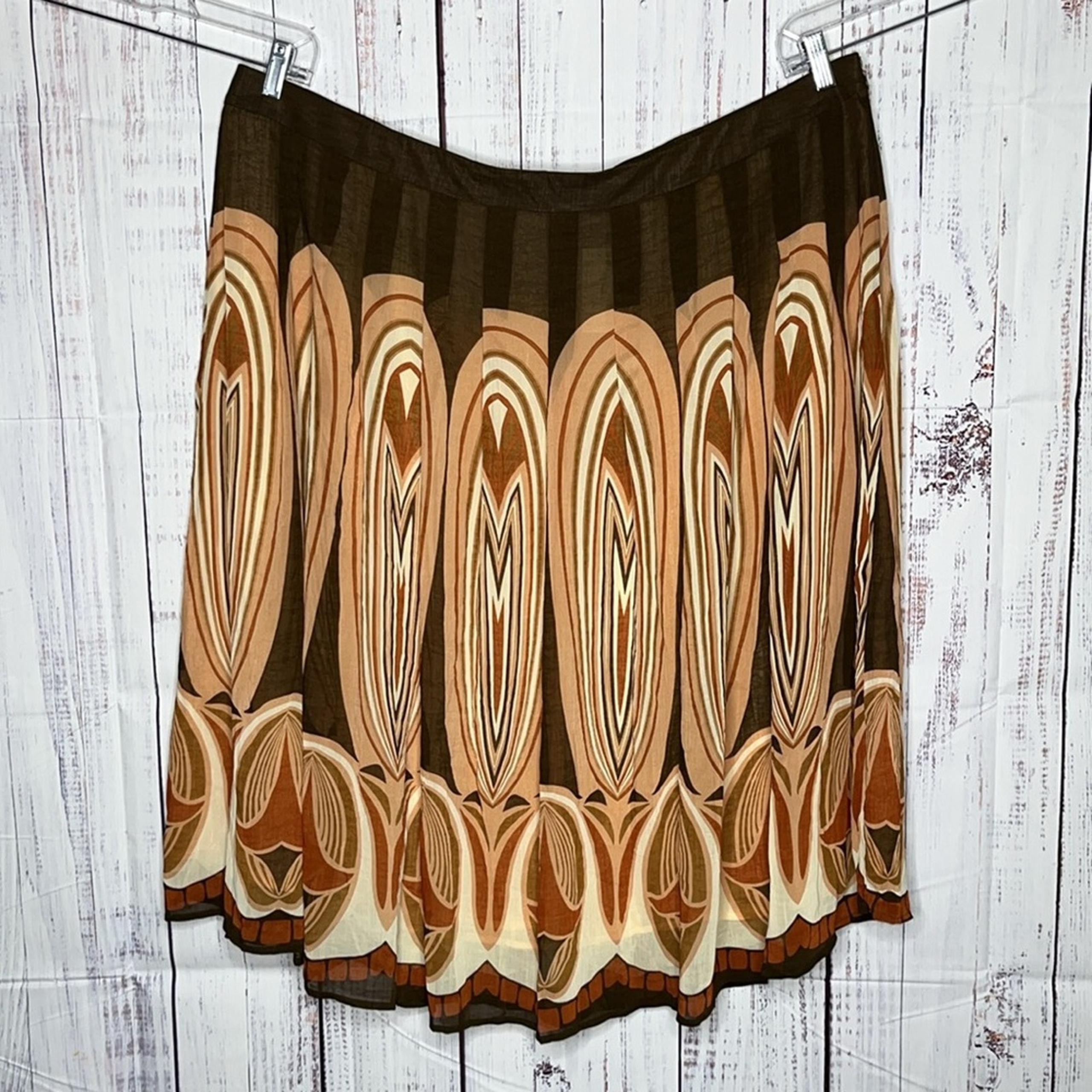 Avenue NWT Size 26 Brown - Pink Geometric Print A-Line Skirt