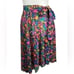 Oscar de la Renta Black Bright Floral Print Swimsuit Cover-Up Sarong Skirt