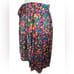 Oscar de la Renta Black Bright Floral Print Swimsuit Cover-Up Sarong Skirt