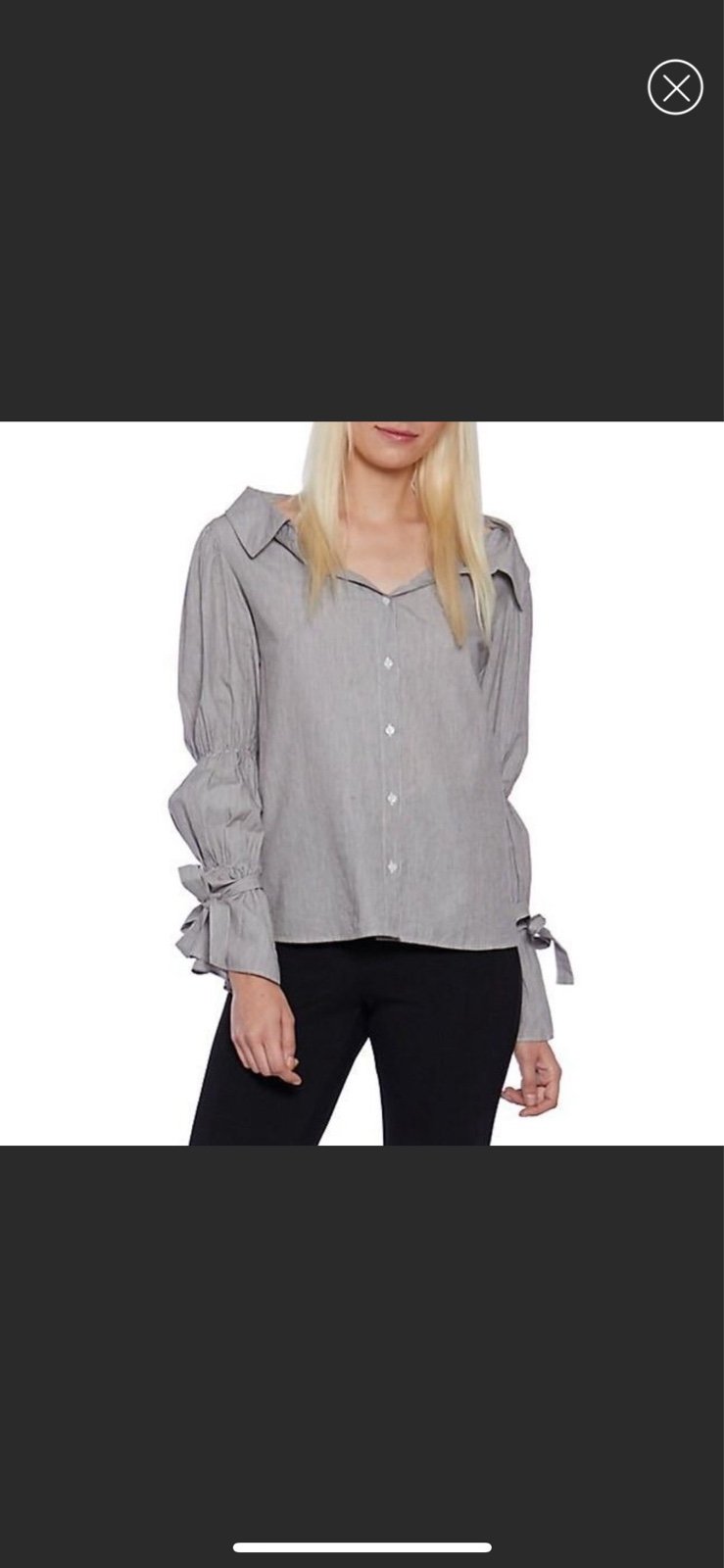 Walter Baker Felando Black White Pinstripe Blouse