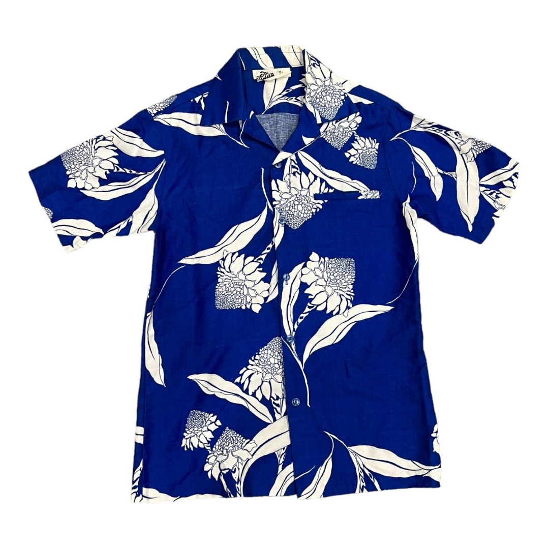 Hilo Hattie’s Blue Hawaiian Beach Button Down Shirt S