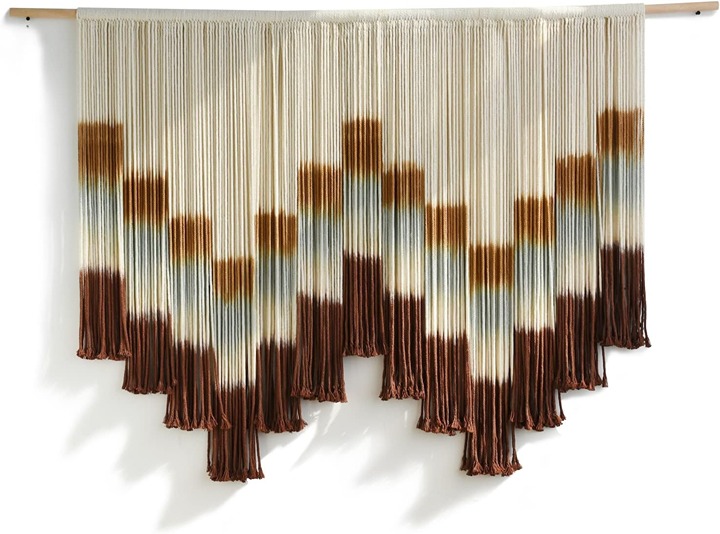 Macrame Wall Hanging Tie-Dye Geometric Decor Large Scale Wall Art 59''W*35''L