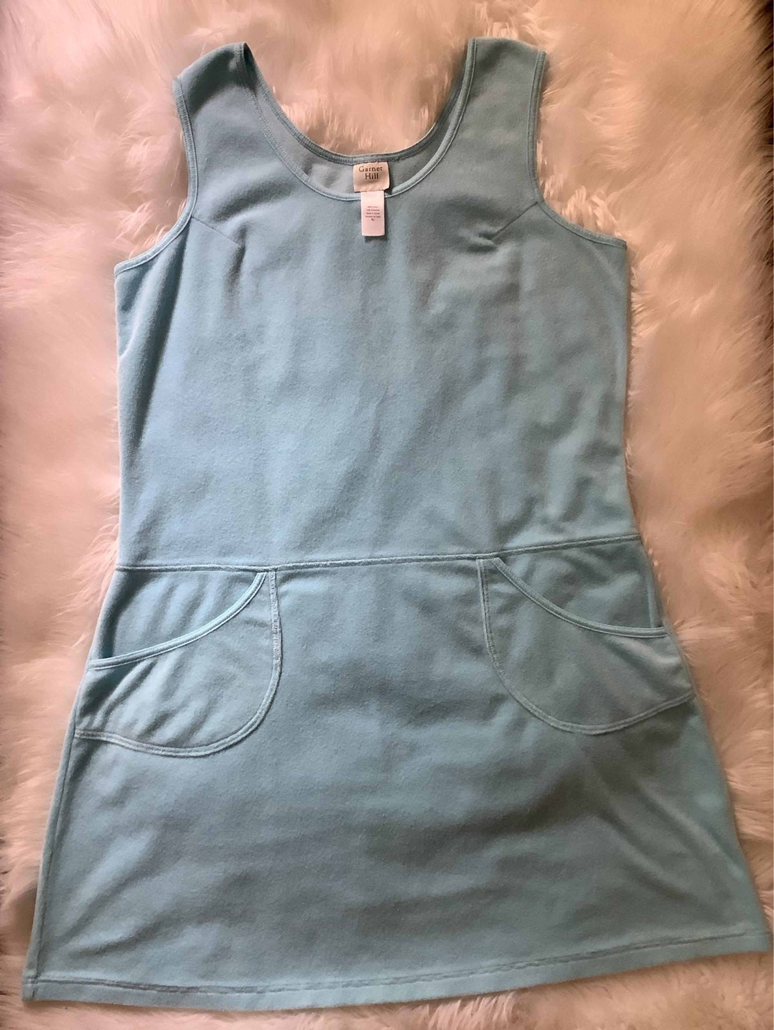 Garnet Hill/Beach/French Terry/Coverup/Dress/Baby Blue/ Womans XL    (Preowned)